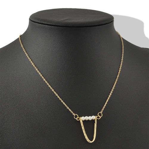 Ladies Elegant 9KT Gold Plated Pearl Bead Necklace